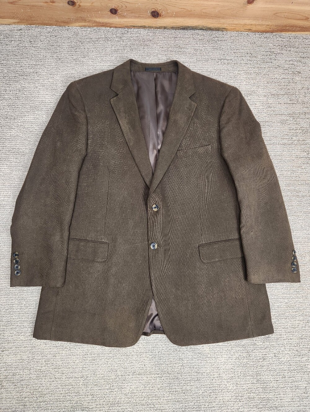 Andrew Fezza Blazer Mens 48R Brown 2 Button Microfiber Suede Sport Coat Dinner